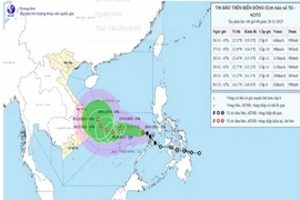 Dự báo bão số 15 sẽ tăng thêm 2 cấp trong vòng 24 giờ tới