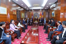 Đoàn đại biểu tỉnh Thanh Hóa chào xã giao Tổng lãnh sự quán Việt Nam tại Luông Pha Băng, nước CHDCND Lào