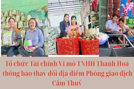 Tổ chức Tài chính vi mô trách nhiệm hữu hạn Thanh Hóa: Thông báo về việc thay đổi địa điểm Phòng giao dịch Cẩm Thủy