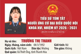 [Infographics] Tiểu sử ứng cử viên Đại biểu Quốc hội khóa XVI Trương Thị Thanh