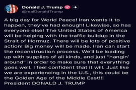 Ông Trump: Mỹ sẽ tham gia “giải tỏa ùn tắc” tại eo biển Hormuz