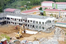 Cận cảnh trường phổ thông nội trú liên cấp tiểu học và THCS sắp hoàn thành đầu tiên ở Thanh Hóa
