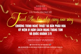 Cầu truyền hình trực tiếp: Chương trình nghệ thuật và bắn pháo hoa “Thanh Hóa hòa nhịp cùng non sông”