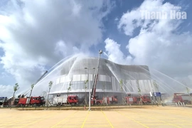 Diễn tập phương án chữa cháy và cứu nạn, cứu hộ tại AEON MALL Thanh Hóa