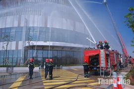 Tổng duyệt diễn tập phương án chữa cháy và cứu nạn, cứu hộ tại AEON MALL Thanh Hóa