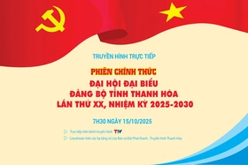 Truyền hình trực tiếp: Phiên chính thức Đại hội đại biểu Đảng bộ tỉnh Thanh Hóa lần thứ XX, nhiệm kỳ 2025-2030