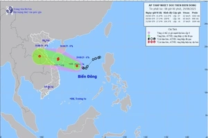 Áp thấp nhiệt đới trên biển Đông gây gió giật cấp 9