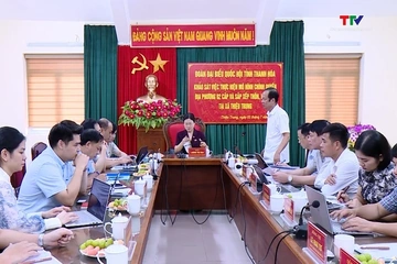 Đoàn đại biểu Quốc hội tỉnh Thanh Hóa khảo sát việc thực hiện chính quyền địa phương 2 cấp tại xã Th