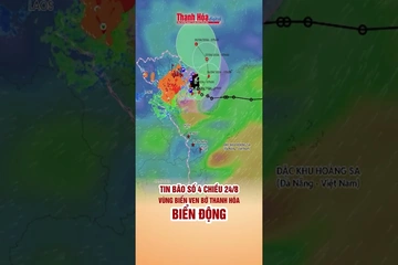 TIN BÃO SỐ 4: Chiều 24/8, vùng biển ven bờ Thanh Hóa biển động