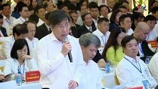 Giám đốc Sở NN&MT Thanh Hoá Lê Văn Tiến trả lời ông Nguyễn Văn Thọ, Chủ tịch Hiệp hội Đá Thanh Hoá