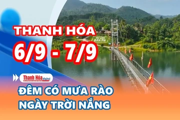 Dự báo thời tiết đêm 6 ngày 7/9: Thanh Hóa đêm có mưa rào vài nơi, ngày trời nắng| Báo Thanh Hóa