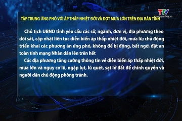 Tập trung ứng phó với Áp thấp nhiệt đới và đợt mưa lớn trên địa bàn tỉnh