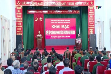 Khai mạc Diễn tập chiến đấu phòng thủ xã Trường Văn