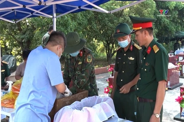 Lấy 120 mẫu hài cốt liệt sĩ tại Nghĩa trang Liệt sĩ Nga Sơn