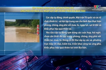 Tập trung lãnh đạo, chỉ đạo công tác ứng phó với mưa, lũ, ngập lụt, sạt lở đất trên địa bàn tỉnh