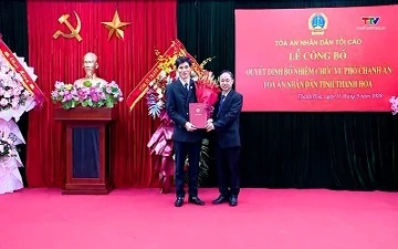 Công bố quyết định bổ nhiệm Phó Chánh án Tòa án Nhân dân tỉnh Thanh Hóa