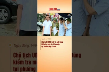 Chủ tịch UBND tỉnh Tô Anh Dũng kiểm tra một số điểm ngập tại phường Hạc Thành