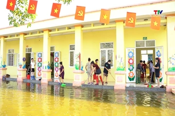 Các trường học trên địa bàn xã Tống Sơn khẩn trương khắc phục sau lũ
