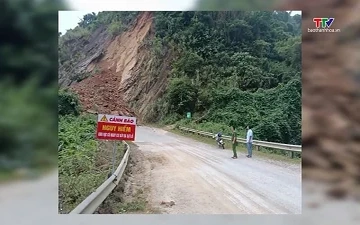 Thanh Hóa: Sạt lở Quốc lộ 16 đoạn qua xã Trung Sơn
