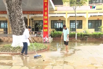Cơ bản hoàn thành vệ sinh môi trường tại các trường học trên địa bàn xã Đồng Tiến