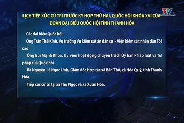 Lịch tiếp xúc cử tri trước kỳ họp thứ hai, Quốc hội khóa XVI của Đoàn đại biểu Quốc hội tỉnh Thanh Hoá