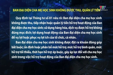 Ban đại diện cha mẹ học sinh không được thu, quản lý tiền