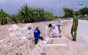 Xã Lưu Vệ xử lý các bãi tập kết nguyên vật liệu xây dựng sai quy định