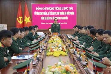 Thứ trưởng Bộ Quốc phòng&nbsp;Lê Đức Thái thăm và kiểm tra tại Bộ CHQS tỉnh Thanh Hóa