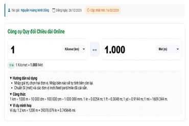 Đơn vị đo độ dài trong chương trình Toán – Bảng quy đổi & Máy tính Online MaytinhHS