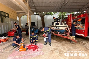 Phòng Cảnh sát PCCC&CNCH sẵn sàng phương án&nbsp;phòng, chống thiên tai, tìm kiếm cứu nạn mùa mưa bão