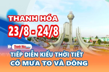 Dự báo thời tiết đêm 23 ngày 24/8: Thanh Hóa tiếp tục có mưa rất to và dông