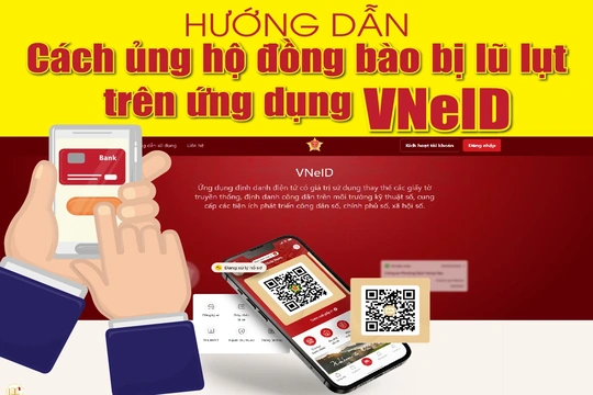 [Infographics] - Hướng dẫn cách ủng hộ đồng bào bị lũ lụt trên ứng dụng VNeID