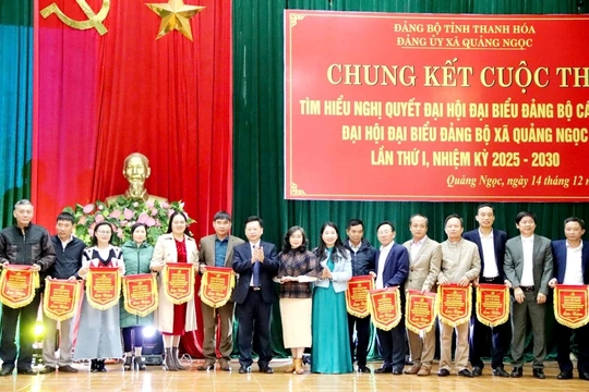 Chung kết Cuộc thi tìm hiểu Nghị quyết Đại hội Đảng bộ các cấp tại xã Quảng Ngọc