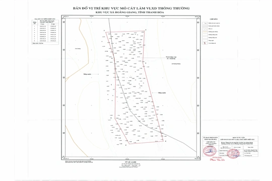 Công ty được lựa chọn để&nbsp;xem xét cấp giấy phép thăm dò khoáng sản tại mỏ cát xã Hoằng Giang