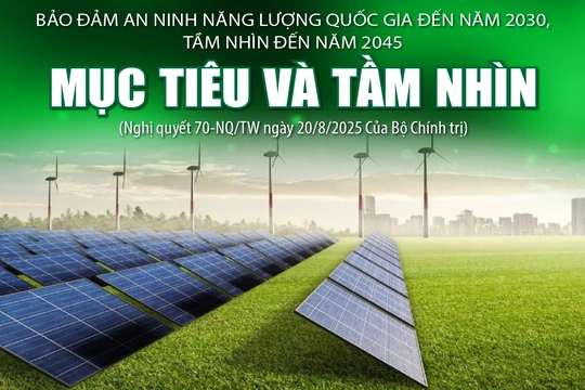 Bảo đảm an ninh năng lượng quốc gia đến năm 2030, tầm nhìn đến năm 2045: Mục tiêu và tầm nhìn