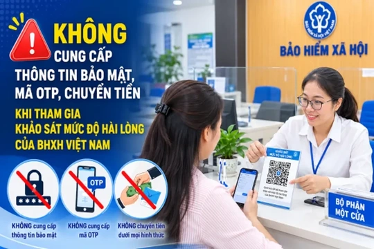 Không cung cấp OTP, chuyển tiền khi tham gia khảo sát mức độ hài lòng BHXH