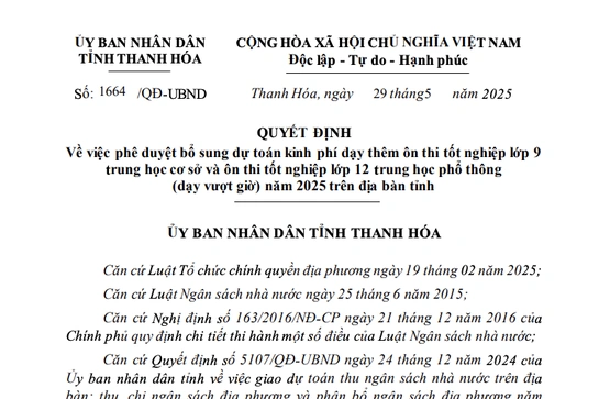Thanh Hóa phê duyệt kinh phí dạy thêm, ôn thi cuối cấp năm 2025