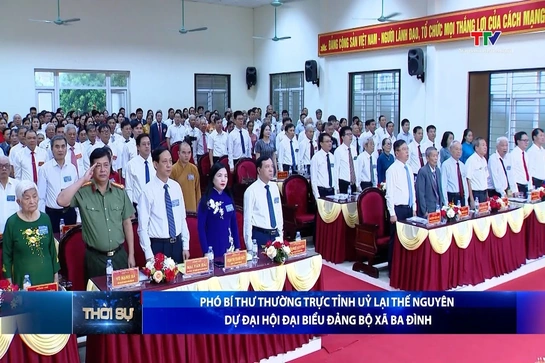 [Video] Phó Bí thư Thường trực Tỉnh ủy Lại Thế Nguyên dự Đại hội đại biểu Đảng bộ xã Ba Đình