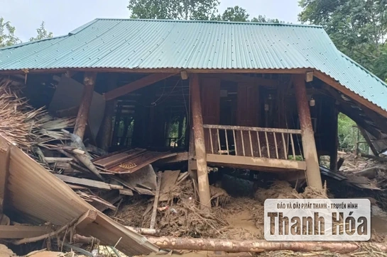Xã Yên Nhân nhiều nhà dân bị hư hỏng, chia cắt