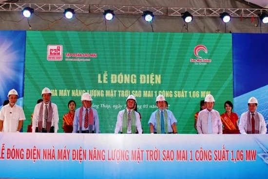 Tập đoàn Sao Mai tổ chức lễ đóng điện Nhà máy điện mặt trời Sao Mai 1 công suất 1,06MW