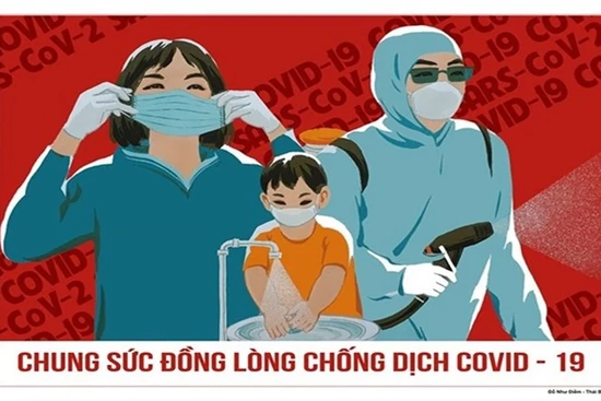 Treo tranh cổ động phòng chống dịch bệnh COVID-19 ở xã, phường, thị trấn toàn quốc