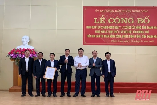 Công bố Nghị quyết của HĐND tỉnh về việc đặt tên đường, phố trên địa bàn thị trấn Nông Cống