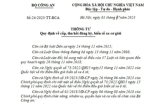Những điều cần biết về biển số định danh có hiệu lực từ 15-8
