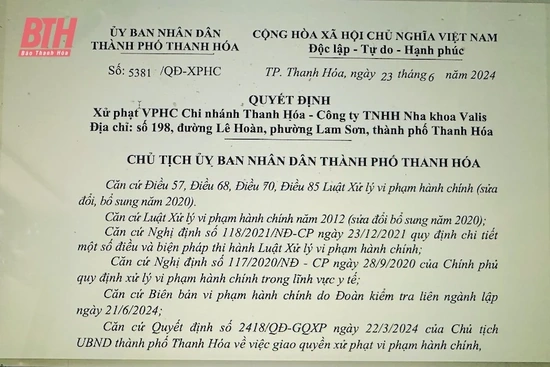 Nha khoa Valis tiếp tục bị xử phạt và đình chỉ hoạt động