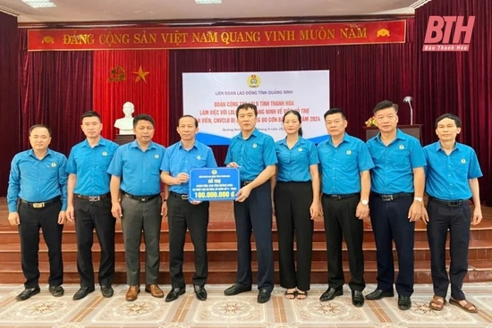LĐLĐ tỉnh link m88 Hoá hỗ trợ 1.050 triệu đồng cho đoàn viên, người lao động các tỉnh, thành phố bị thiệt hại do bão số 3