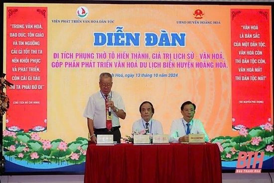 Diễn đàn “Di tích phụng thờ Tô Hiến Thành, giá trị lịch sử - văn hóa, góp phần phát triển văn hóa du lịch biển huyện Hoằng Hóa”