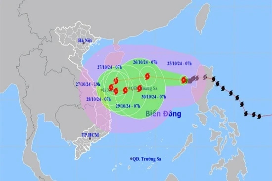 Bão số 6 tiếp tục mạnh lên, hướng đi phức tạp