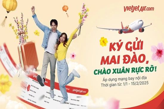 Mang sắc xuân đến muôn nơi, Vietjet  triển khai dịch vụ  vận chuyển mai, đào Tết 2025