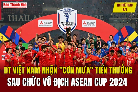 Tin thể thao 6/1: ĐT Việt Nam nhận “cơn mưa” tiền thưởng sau chức vô địch ASEAN Cup 2024