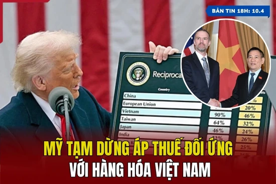 [Bản tin 18h] Mỹ tạm dừng áp thuế đối ứng với hàng hóa Việt Nam